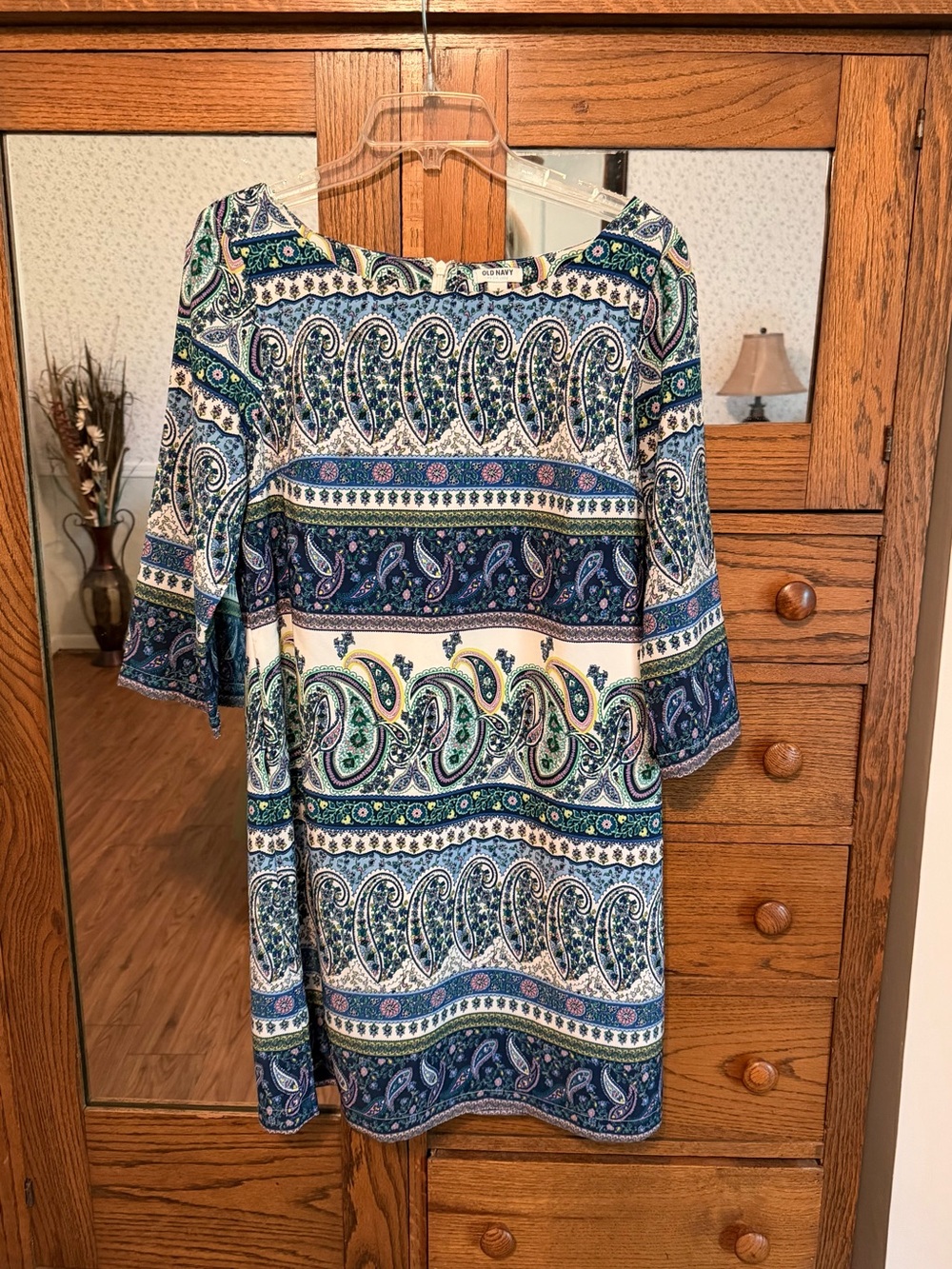 Old Navy Blue Paisley Print M Shift Dress